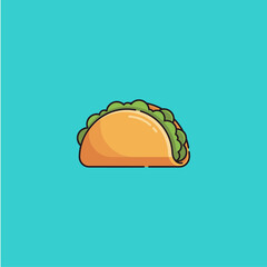 Taco icon logo flat vector design