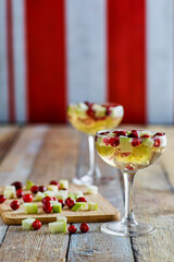 apple sangria with fresh cranberries