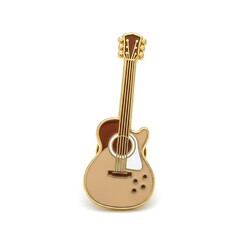 Obraz premium Acoustic Guitar Enamel Pin: A detailed enamel pin of an acoustic guitar, showcasing intricate details and a stylish design. Perfect for musicians, music lovers, and collectors.