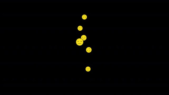 Neutral Emoji &ndash; Flat Expression Motion Icon featuring a straight face reaction in a 5-second seamless loop animation with a transparent background, ideal for social media and chat graphics.