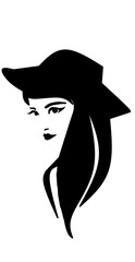 vector illustration of a woman wearing a hat