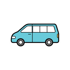 minivan family car   clean vector style  white