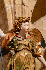 Majestic angel sculpture in Colegiata de Santa Maria la Mayor de Toro, showcasing intricate...