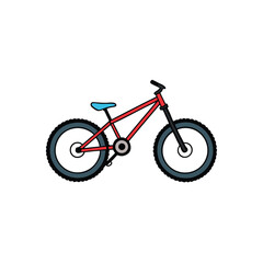 Fototapeta premium mountain bike with suspension vector on white 