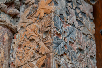 Beautiful floral carvings at the Colegiata de Santa María la Mayor de Toro in Zamora, Castilla y León