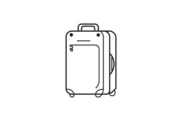 Red luggage with a tag, isolated on a white background, ready for a business trip