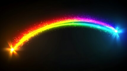 Fototapeta premium Rainbow light streak on black background