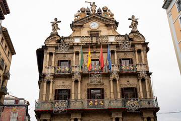 Historic town hall in Pamplona, Navarra showcases architectural beauty and cultural heritage