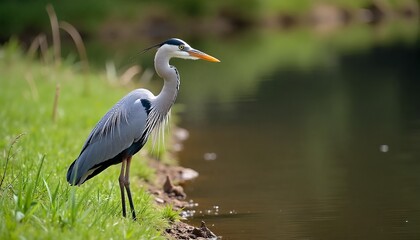 Naklejka premium great blue heron ardea cinerea