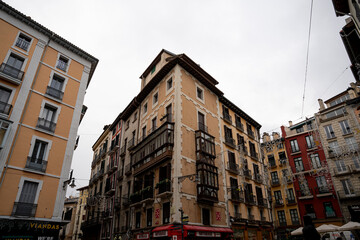 Exploring the charming streets of Pamplona Navarra with historic architecture and vibrant colors