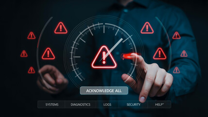 Warning alert interface digital dashboard image