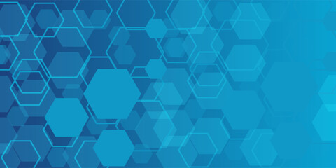 Background Blue hexagon pattern look like honeycomb vector illustration lighting effect graphic for text and message board design infographic.eps10.