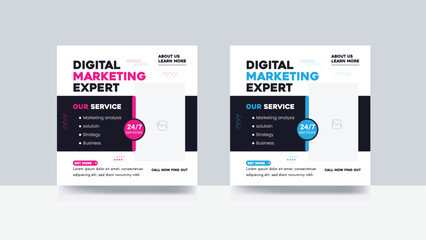 Digital marketing corporate expert agency business promotion or square web banner social media post template