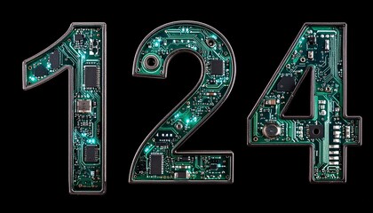 High-Tech "286" Typography Formed with Electronic Components