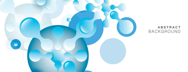 Scientific abstract connect shapes. Biology chemistry cover background. Science concept. Vector illustration