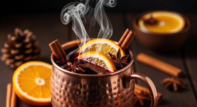 Autumnal Still Life: Cozy Reading. A warm and inviting still life featuring a mug of steaming coffee or tea, an open book, and a vase of autumn leaves on a wooden tray.