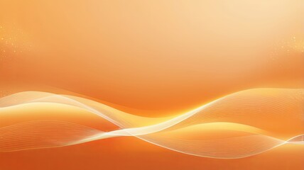 Blurred lights in soft orange and gold, horizontal wave pattern, left-aligned empty space