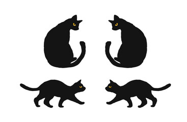 Cute Black Cat Illustration – Halloween Character Design