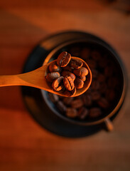 coffee beans and spoon
