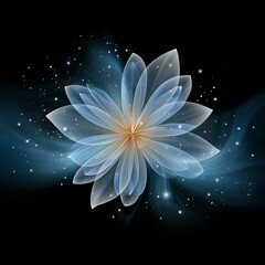 Elegant translucent flower on a dark background.