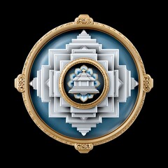 Geometric sacred symbol with intricate design.