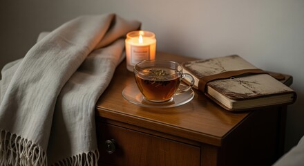 Lemon, Honey, and Rosemary Tea. A clear glass teapot filled with hot tea, lemon slices, and sprigs of rosemary sits on a white marble surface. 