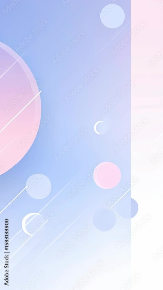 Poster animation. abstract digital illustration with soft pastel colors, featuring circular shapes and smoo
