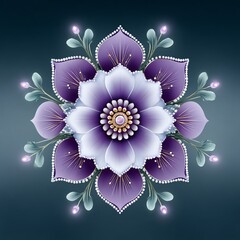 Intricate purple flower blossom design.