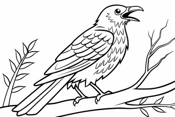 coloring page line art the bluebird black vector
