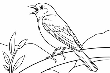 coloring page line art the bluebird black vector