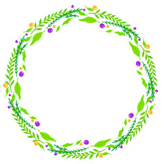 Leaf circle wreath frame illustration