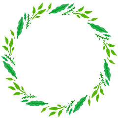 Leaf circle wreath frame illustration