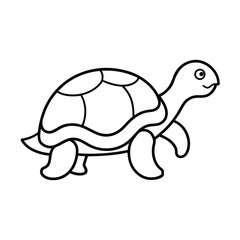 Outline turtle icon in line art vector clean on white background