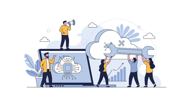 Team collaboration enhances cloud computing solutions and technological innovation for business growth