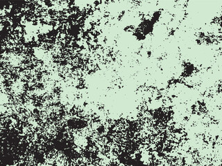 Abstract black and light green textured pattern with irregular shapes and speckles isolated on transparent background silhouette