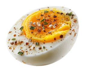 Cooking delicious spiced hard-boiled eggs kitchen food bright. Isolated on transparent background, png.