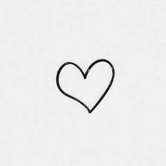 black heart illustration sketch with transparent background PNG and JPEG image