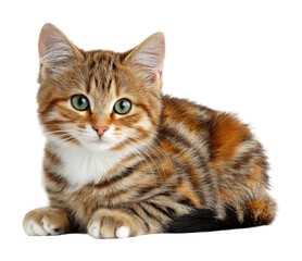 Fototapeta premium Playful cat posing for portrait in charming pet. Isolated on transparent background, png.