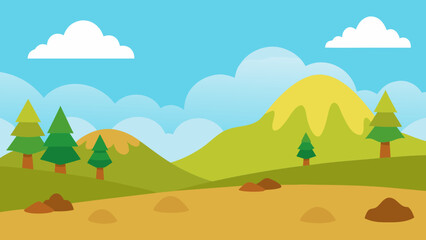 Cartoon Terrain Background for Preschool Scenes Playful Educational Design