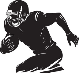 Fototapeta premium American Football Player Silhouette Vector