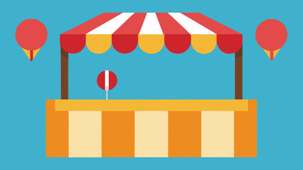 Obraz premium An Empty Balloon Dart Game Stall at a Carnival is Ready for a New Player to Try