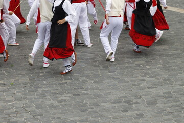 Basque folk dancer in a performance