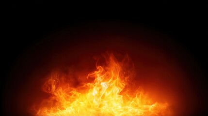 Fototapeta premium Bright flames dancing in the darkness, creating a mesmerizing display of heat and light, showcasing the beauty and power of fire in a dramatic visual composition