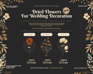 Rustic Floral Arrangement for Wedding Decoration Advertising