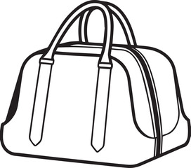 tennis bag outline vector illustration, line art