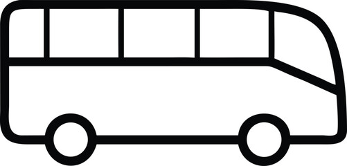 Naklejka premium Simple Line Art Icon of a Modern Coach Bus for Travel and Tourism