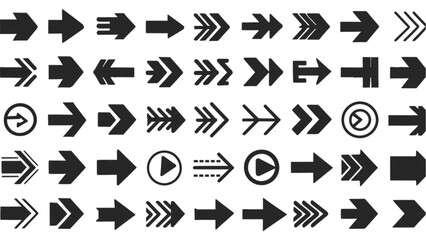 Diverse Arrow Collection Directional Icons for Web Design and User Interface Navigation Forward Progress and Indication