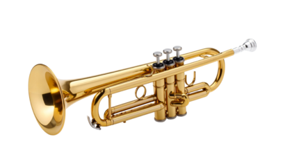 trumpet isolated on transparent background.