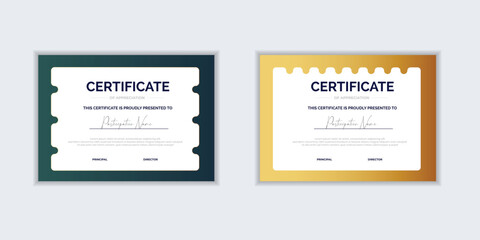 Certificate template and element modern for business. certificate of corporate success template for work recognition