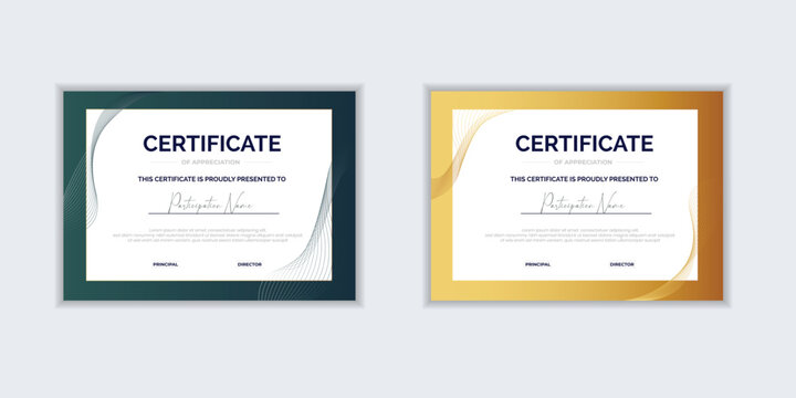Certificate template and element modern for business. certificate of corporate success template for work recognition - Powered by Adobe